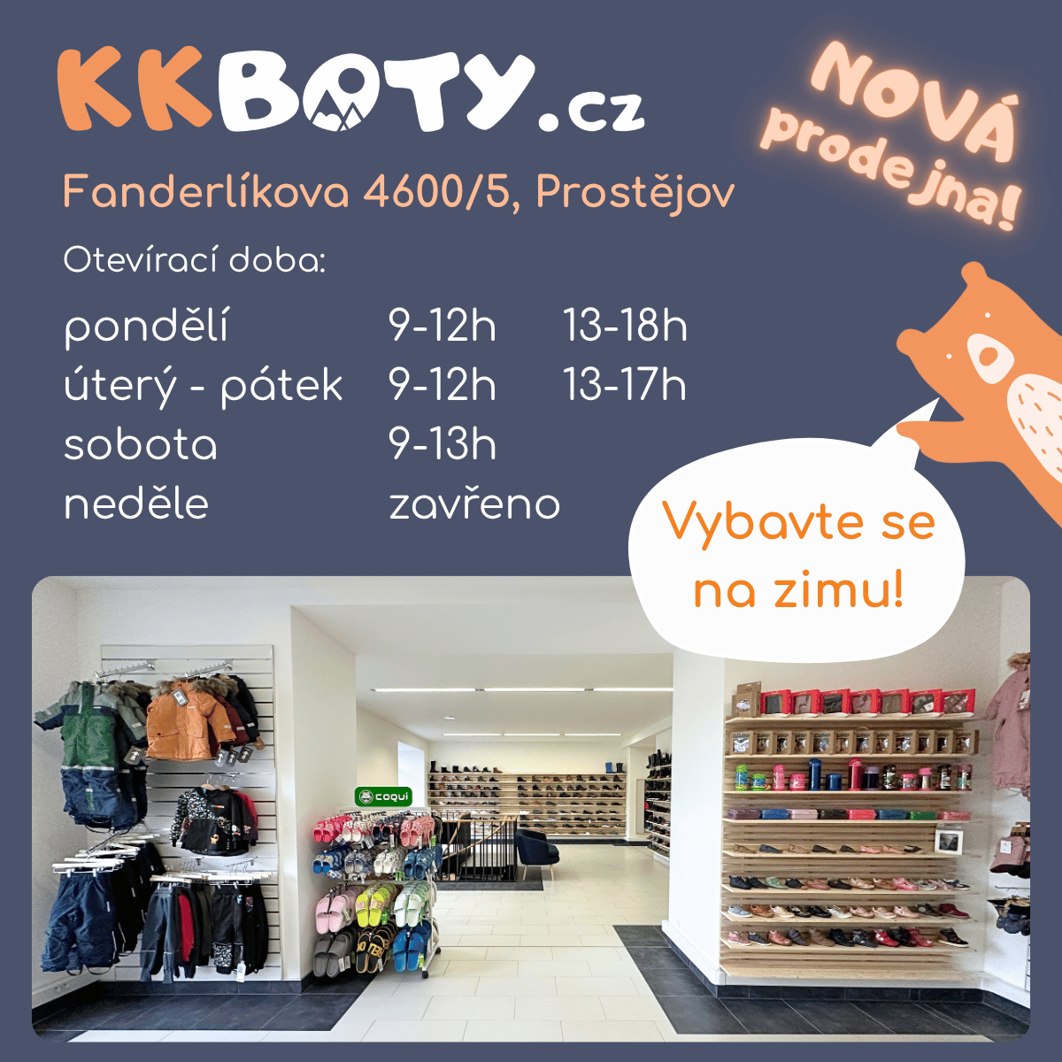 Kamenná prodejna KKboty.cz Prostějov